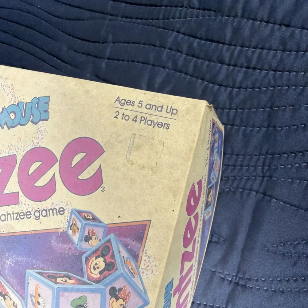 Vintage Mickey Mouse Yahtzee Game Milton Bradley MB Disney Complete? 1989